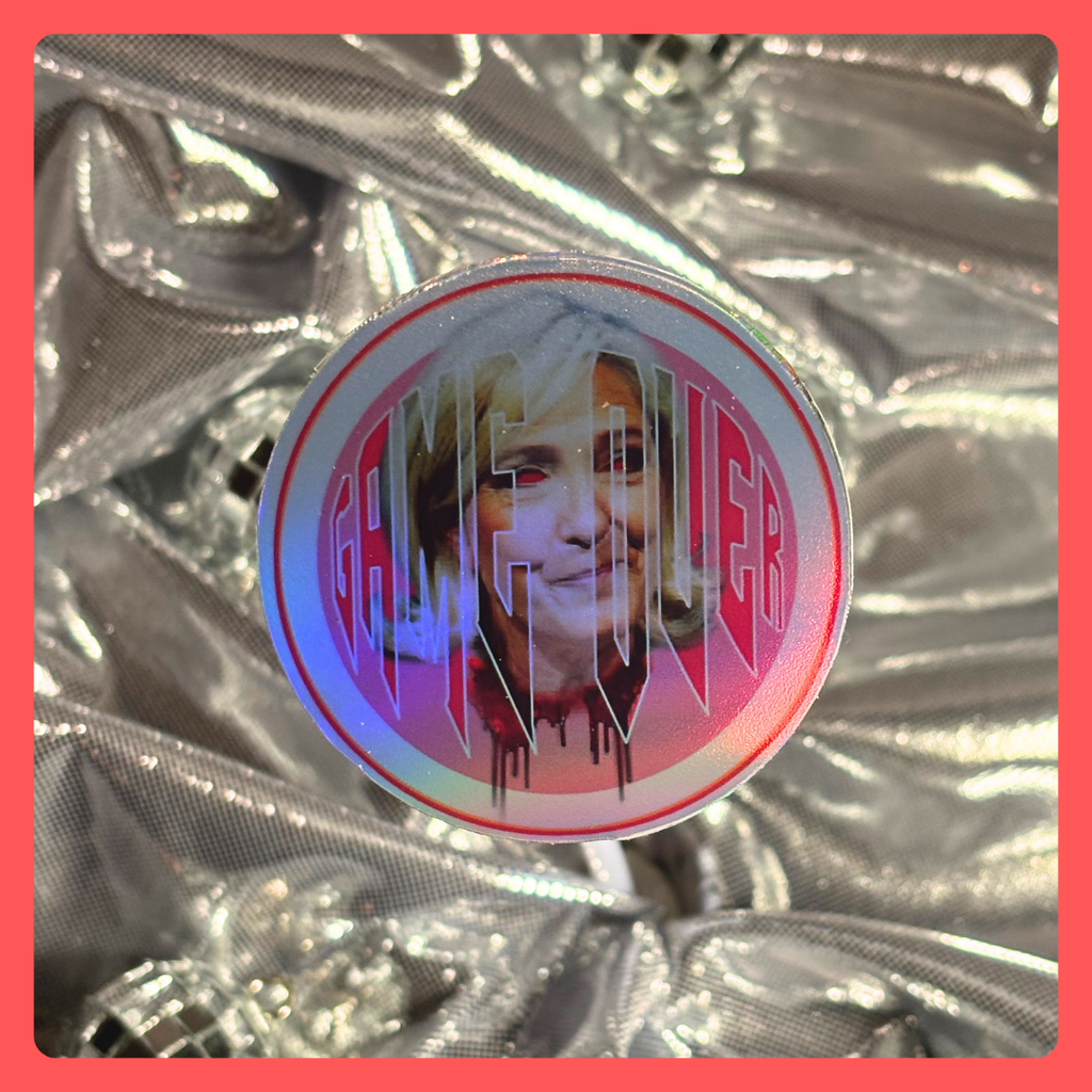 STICKERS - HOLOGRAPHIQUE - MARINE LE PEN GAME OVER